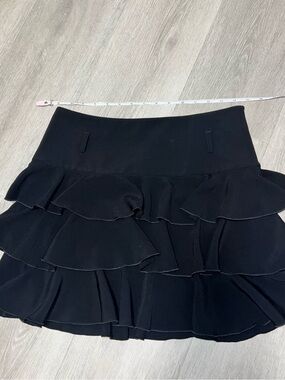 Express Black Tiered Ruffle Mini Skirt